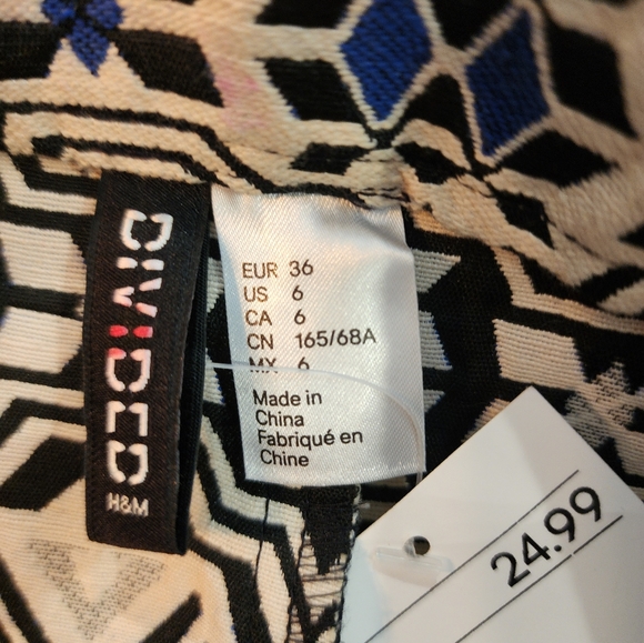 H&M Geometric Woven MIni Skirt Size 6 New With Tags - Picture 4 of 5